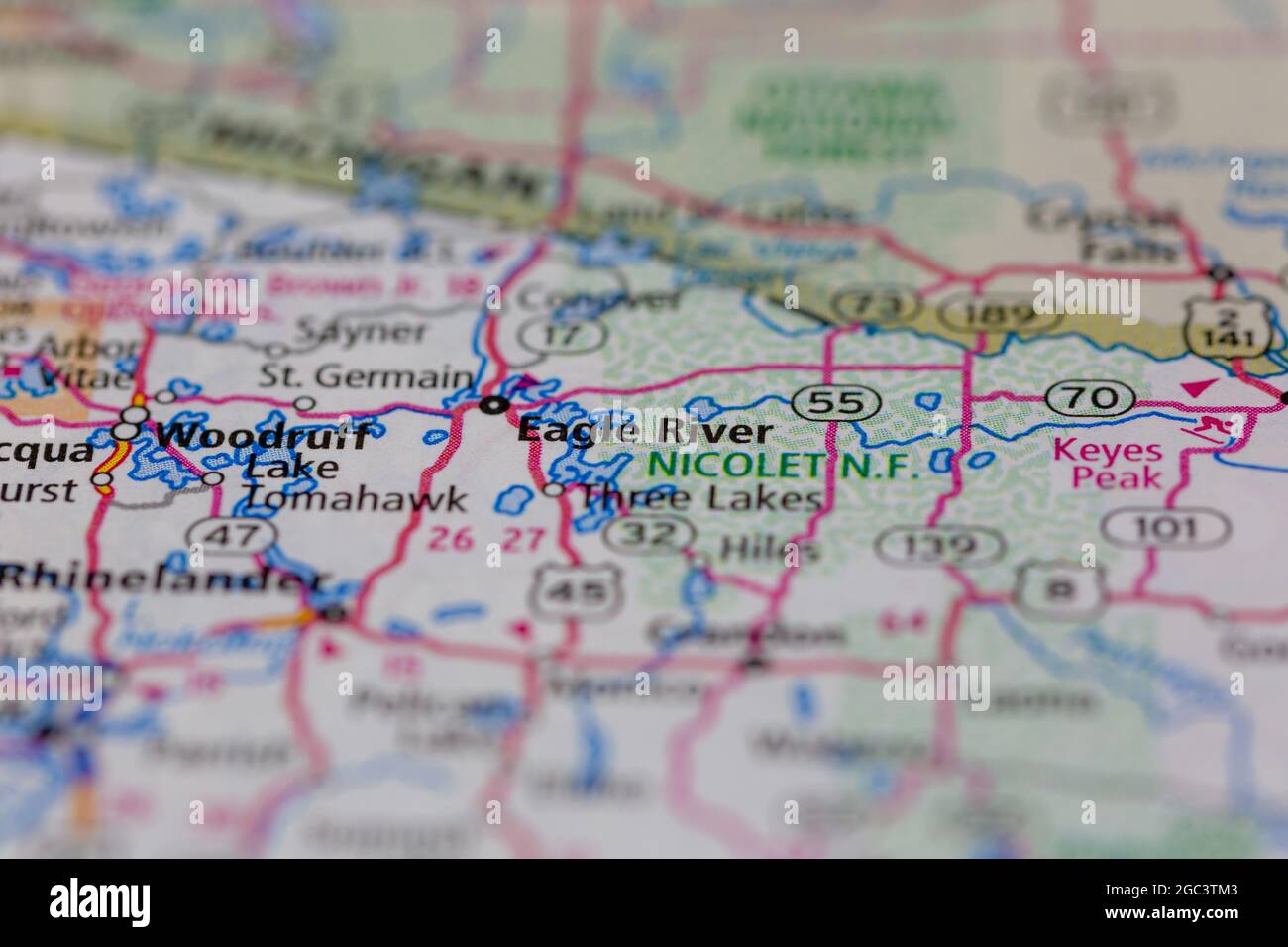 Mapa de eagle river wisconsin fotografías e imágenes de alta resolución