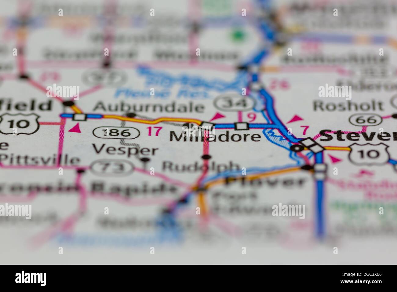Mapa de milladore wisconsin fotografías e imágenes de alta resolución