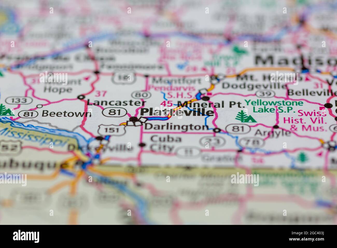 Mapa de platteville wisconsin fotografías e imágenes de alta resolución