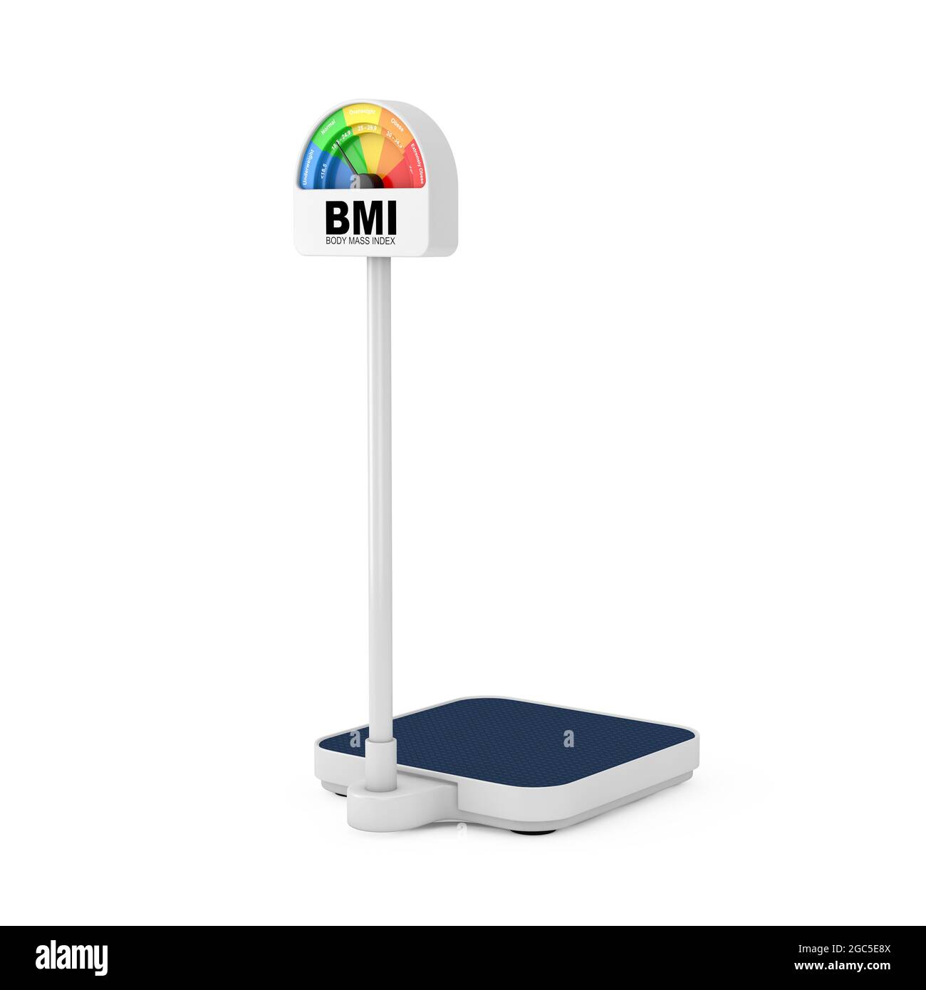 Balanza de Control de Peso Medica con BMI o Escala de Índice de Masa  Corporal Medidor Dial Gage sobre fondo blanco. 3D Representación Fotografía  de stock - Alamy