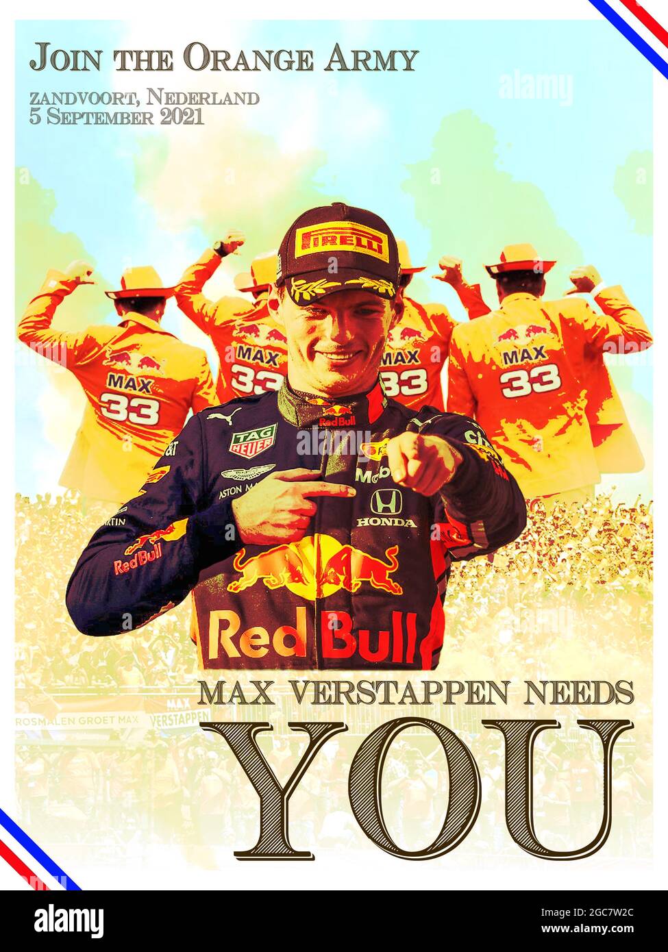Cartel del fin de semana del Gran Premio de Holanda F1 Foto de stock