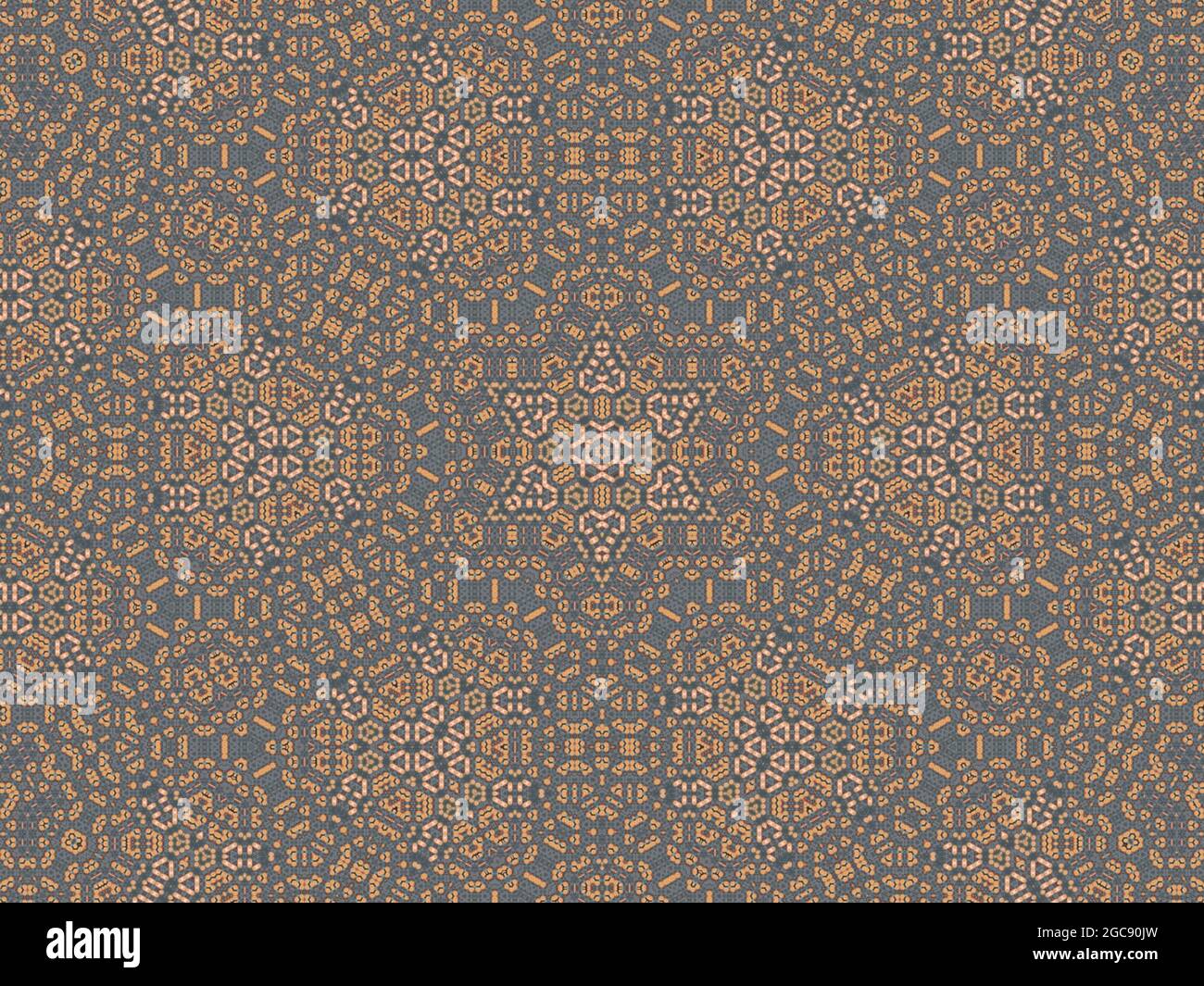 Patrones digitales de estilo persa. Patrones de caleidoscopio de estilo islámico (Arablc). Motivos de estilo retro geométrico azteca. Mandala de energía ornamentada. Foto de stock