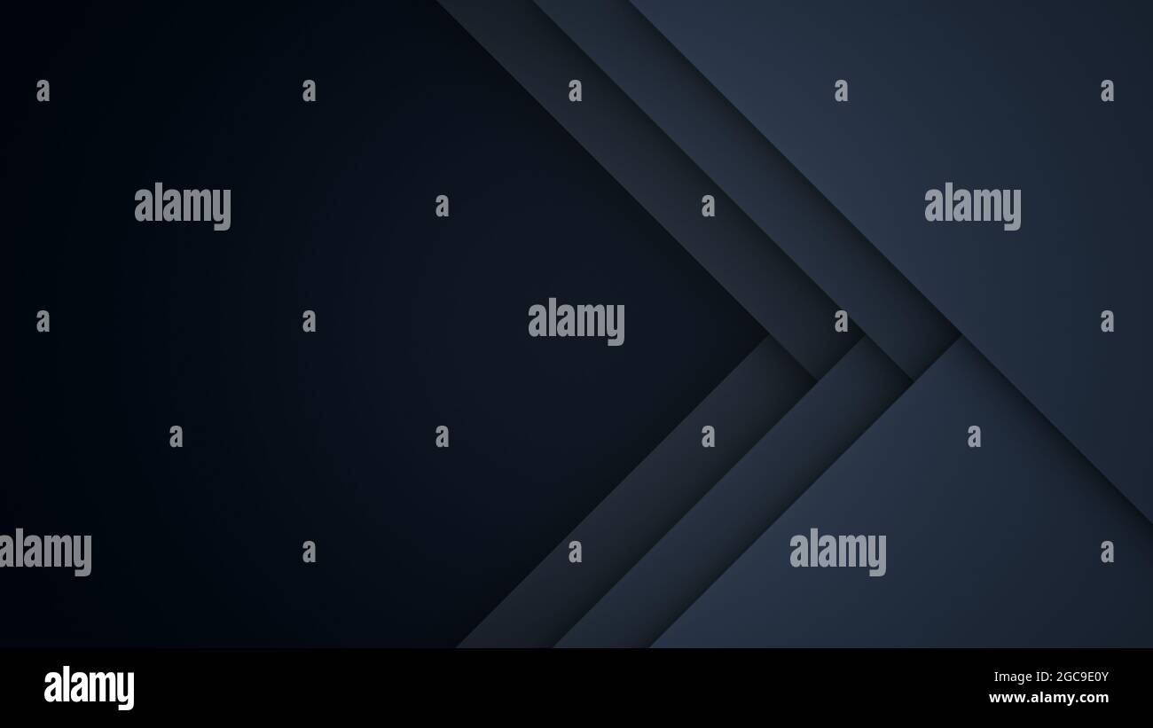 Triángulos grandes de color gris oscuro azulado con sombras en la parte superior de los demás. Patrón abstracto para diseño o fondo con espacio de copia. resolución 4k. Foto de stock
