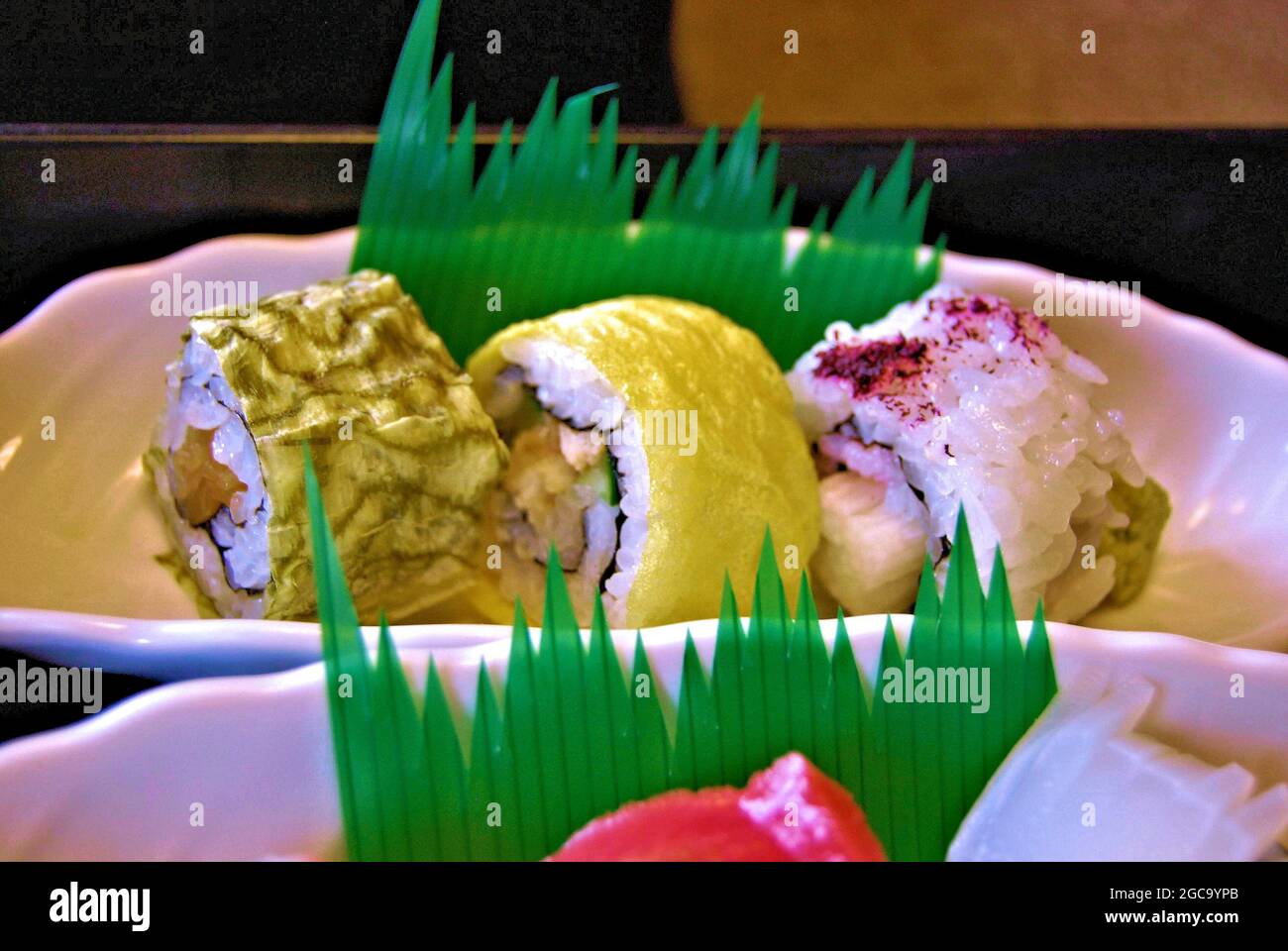 Colorido y sabroso almuerzo Kaiseki en Kioto, Japón Foto de stock