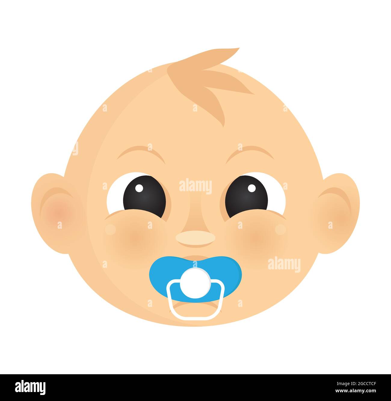 La cara del bebé recién nacido. Dibujos animados bebé feliz infancia  concepto vector Imagen Vector de stock - Alamy
