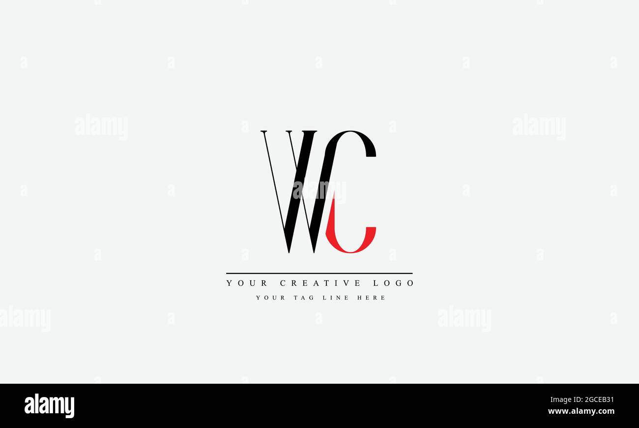 WC CW W C plantilla de monograma con logotipo de vector abstracto Ilustración del Vector