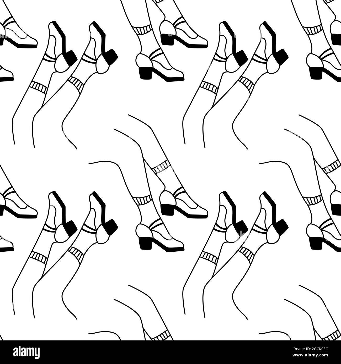 Diseño sin costuras en blanco y negro loco con piernas femeninas cómicas en  los zapatos. Extraordinario estampado para camisetas, sneakers, mochilas y  otros tejidos Imagen Vector de stock - Alamy