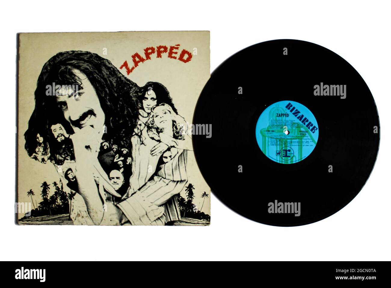 Álbum recopilatorio conocido como la serie 'Loss Leader' PRO, con Frank Zappa y otros artistas en la portada del álbum titulado Zappéd. Disco LP de vinilo. Foto de stock
