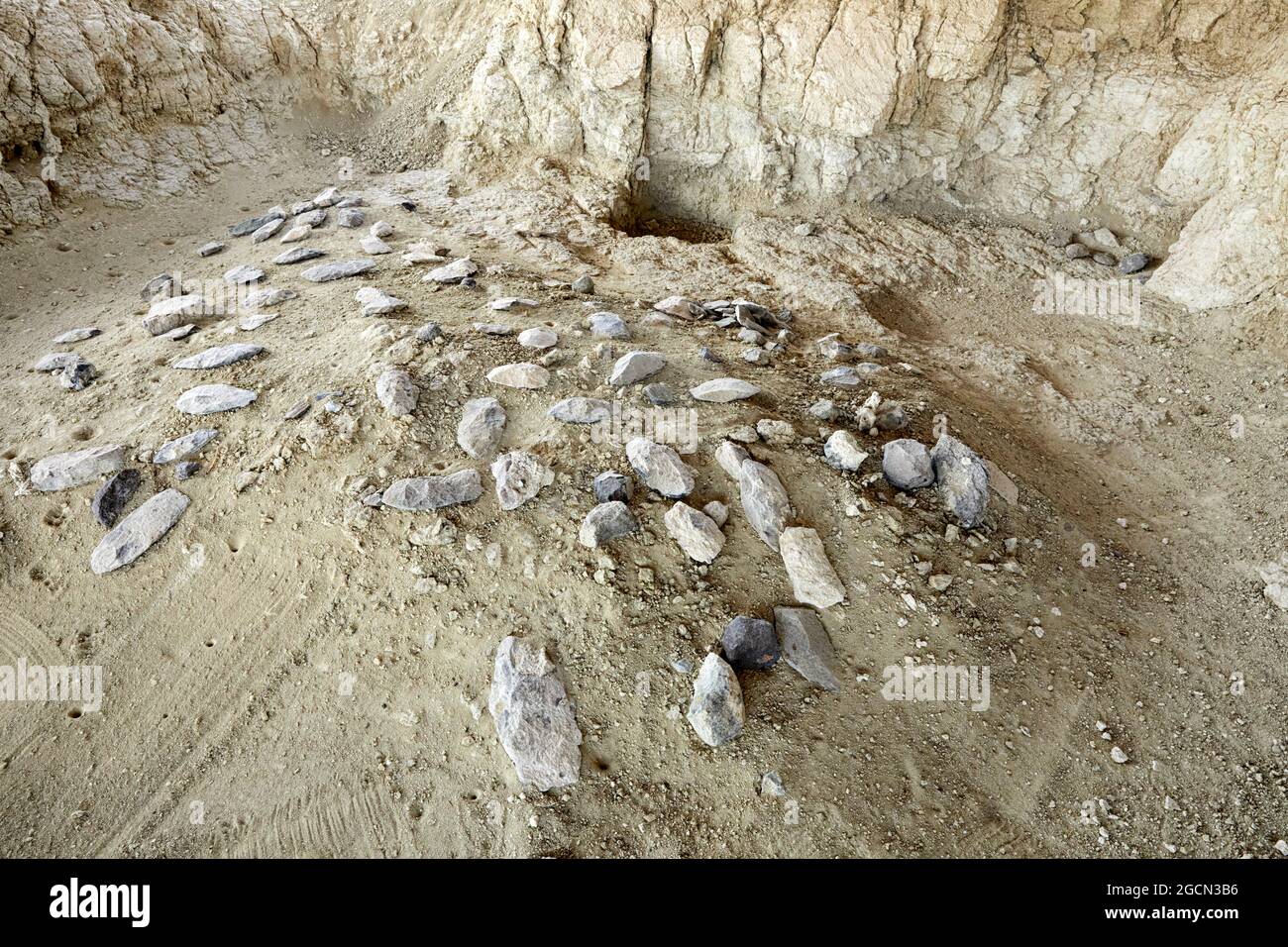 Handaxes en el sitio prehistórico de Olorgesailie en Kenia África Foto de stock