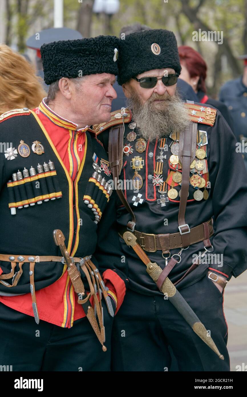 Cosacos de Kuban, ejército cosaco de Kuban, Krasnodar, Rusia Foto de stock