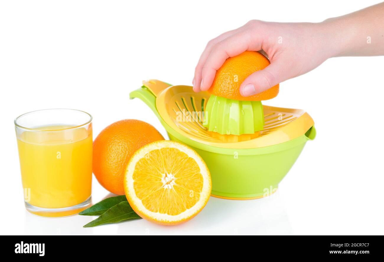 Preparaci n de zumo de naranja reci n exprimido con la licuadora
