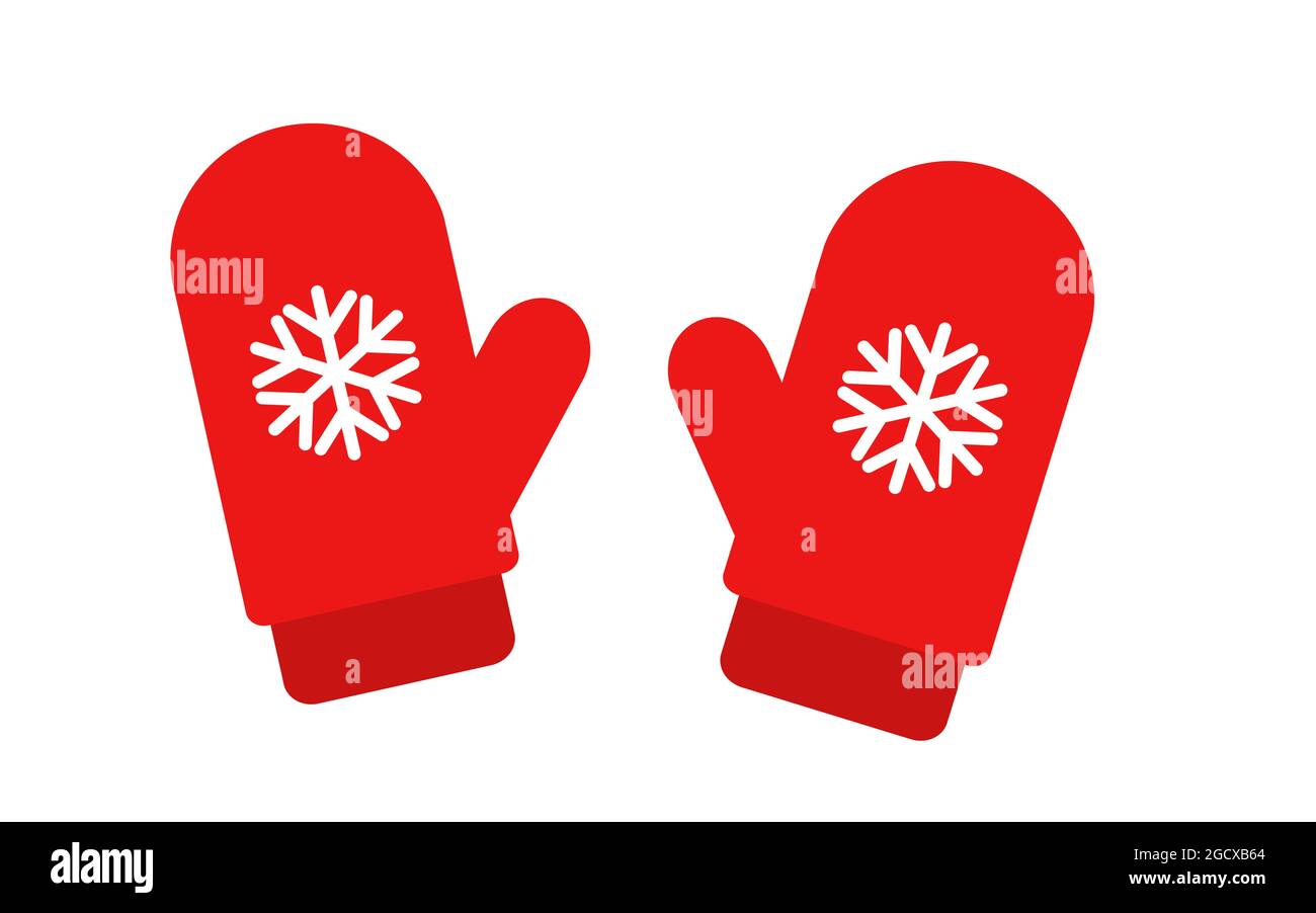 de manoplas rojas de Navidad con adorno de copo de nieve. Ilustración vectorial Imagen Vector stock - Alamy