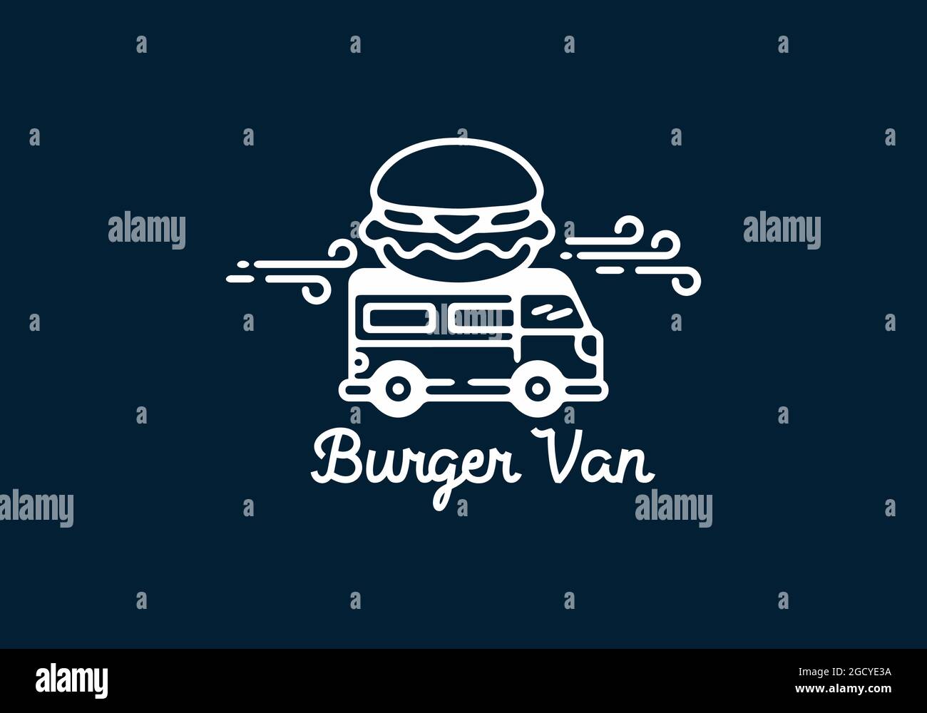Diseño de ilustración de línea de Burger van Imagen Vector de stock Alamy