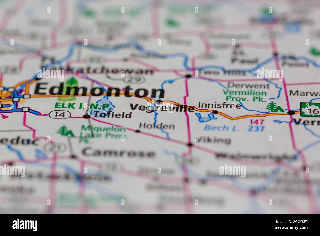 Vegreville alberta en un mapa fotografías e imágenes de alta resolución