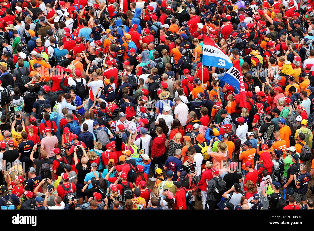 Fans en el podio. Gran Premio de Alemania, domingo 28th de julio de 2019. Hockenheim, Alemania. Foto de stock