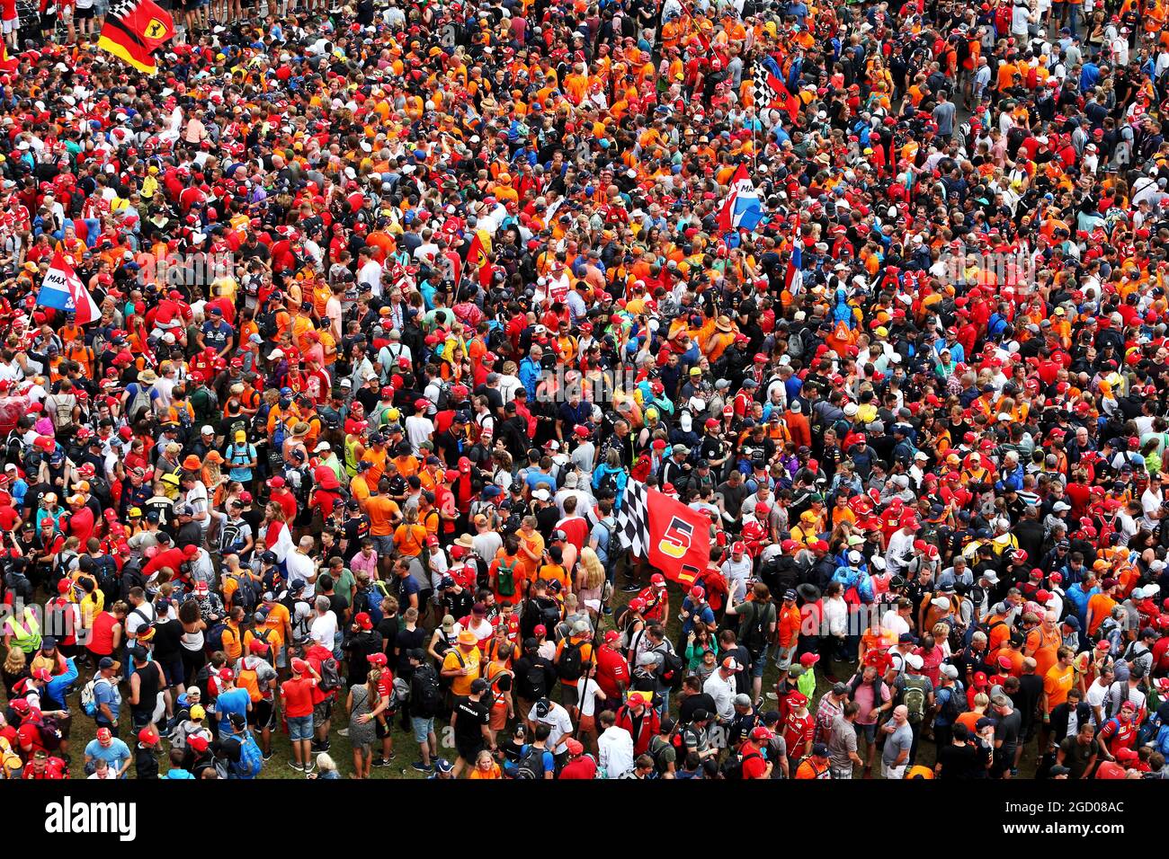 Fans en el podio. Gran Premio de Alemania, domingo 28th de julio de 2019. Hockenheim, Alemania. Foto de stock