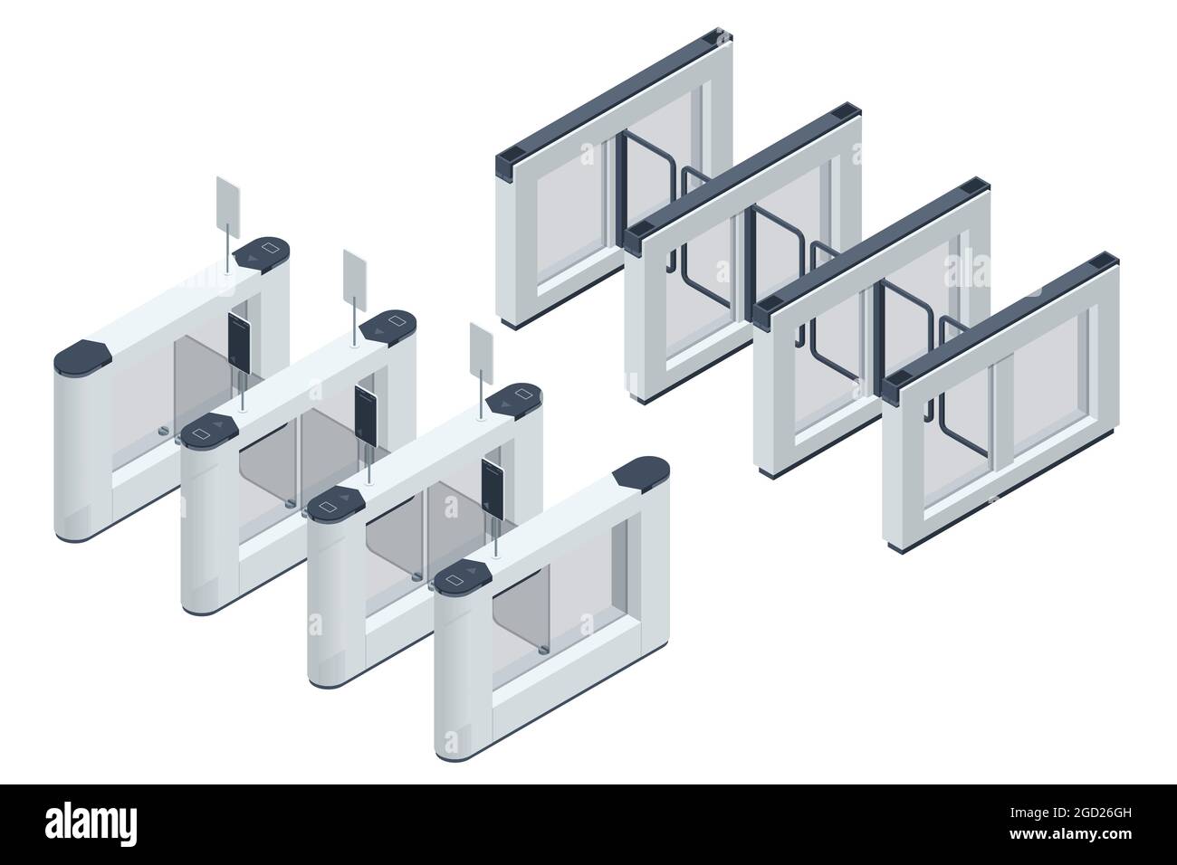 Turnstile isométrico. Equipo de control de acceso. Torniquetes de acceso  con tarjeta magnética. Torniquete electrónico. Punto de control automático.  Seguridad del edificio Imagen Vector de stock - Alamy