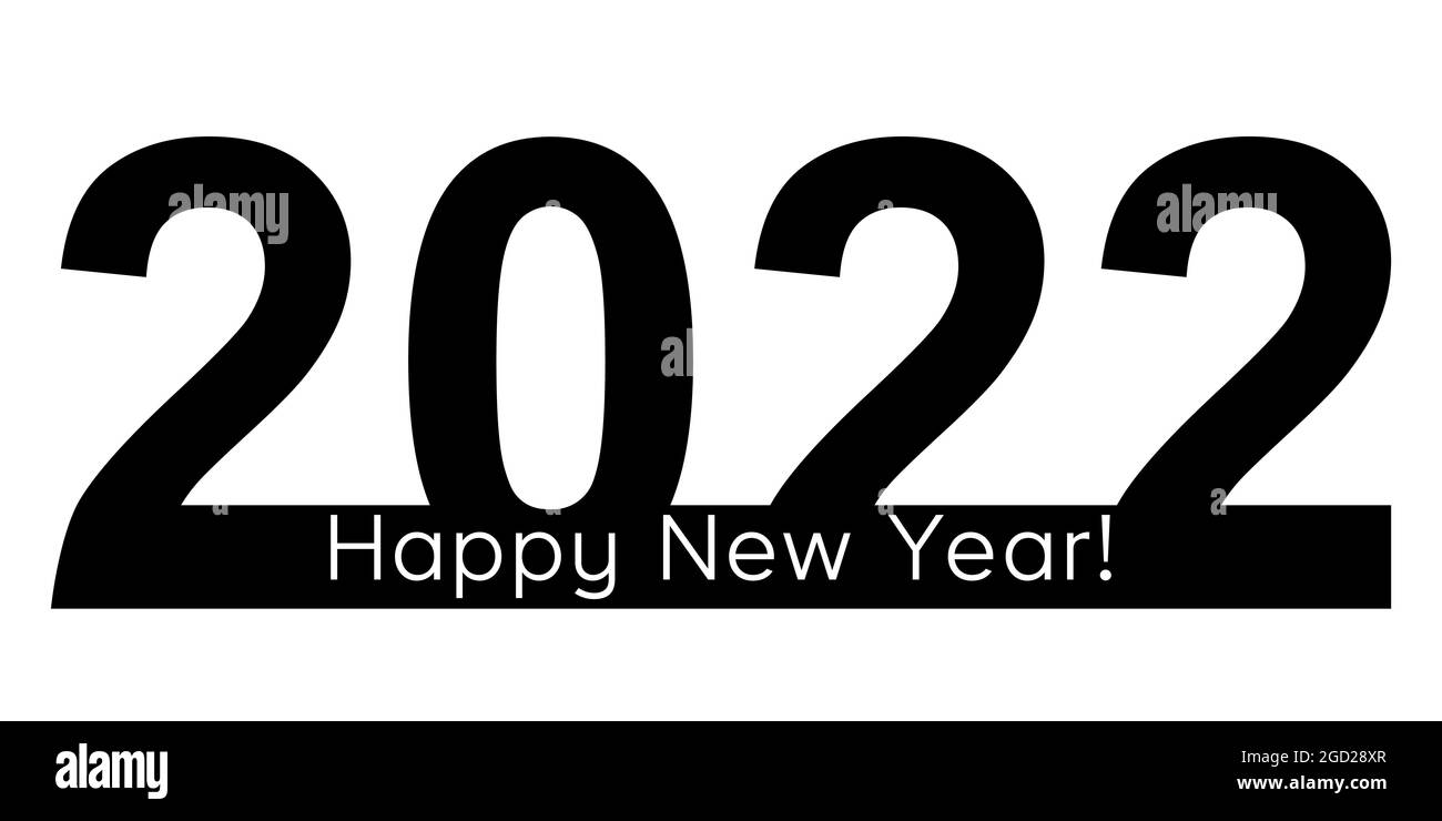 Diseño de texto Feliz Año Nuevo 2022. Para el diseño del folleto se utiliza una plantilla, una postal y un banner. Ilustración vectorial Ilustración del Vector