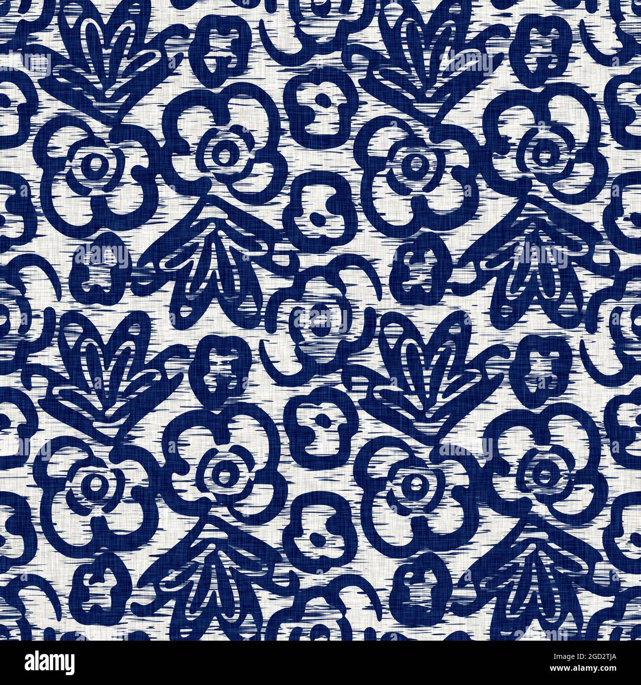 Indigo tejido teñido flor patrón textura. Tejido sin costuras tela de moda  teñido resistente a todo el estampado. Estampado de bloques de kimono  japonés. Alta resolución Fotografía de stock - Alamy