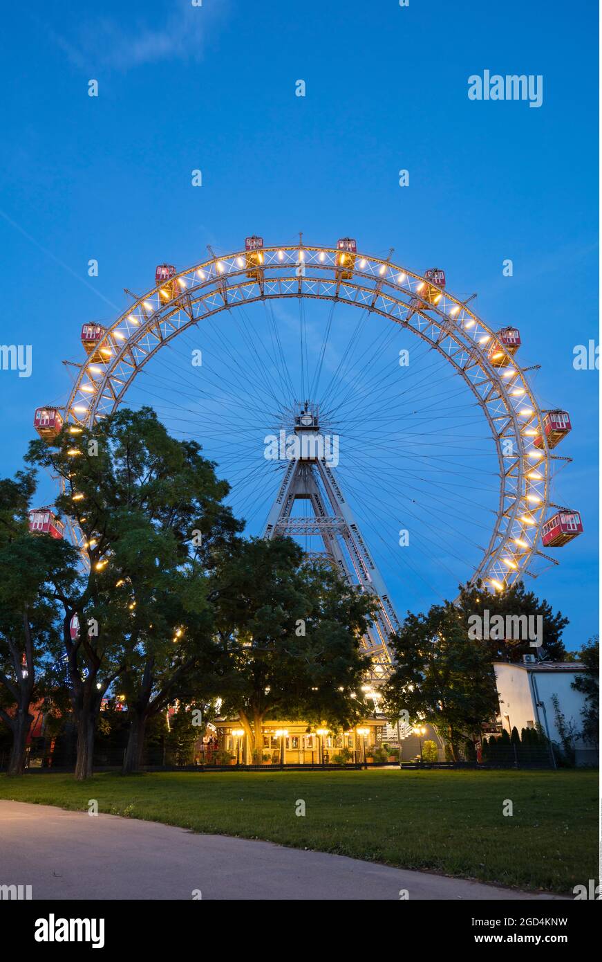 Geografía / viajes, Austria, Viena, Prater, noria, HORA AZUL, DERECHOS-ADICIONALES-AUTORIZACIÓN-INFORMACIÓN-NO-DISPONIBLE Foto de stock