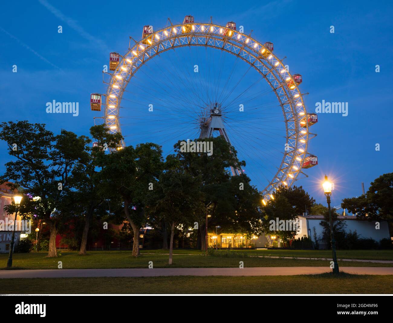 Geografía / viajes, Austria, Viena, Prater, noria, HORA AZUL, DERECHOS-ADICIONALES-AUTORIZACIÓN-INFORMACIÓN-NO-DISPONIBLE Foto de stock