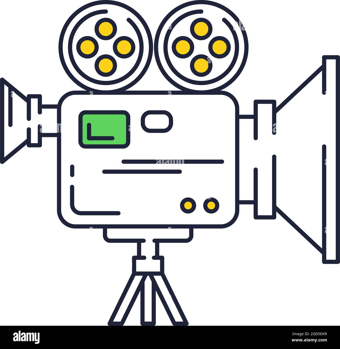 grabación de video moderna y conjunto de iconos de cámara. cámara de video  moderna y sencilla.
