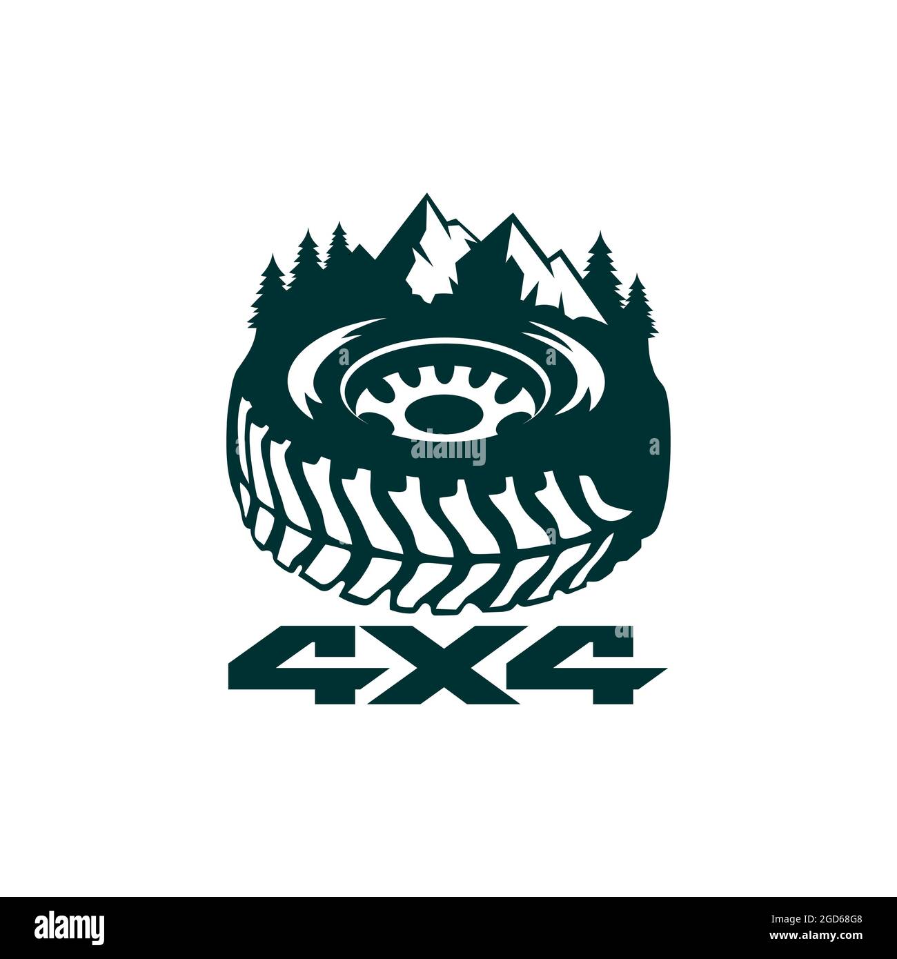 todoterreno montaña aventura logotipo icono vector plano concepto diseño gráfico Ilustración del Vector