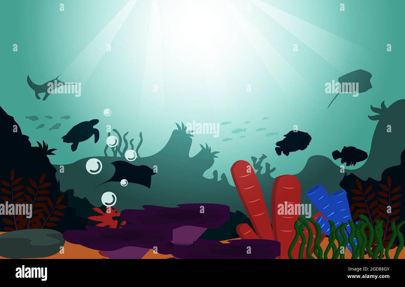 Fauna Peces Mar Animales Coral Océano Acuático Ilustración Ilustración del Vector