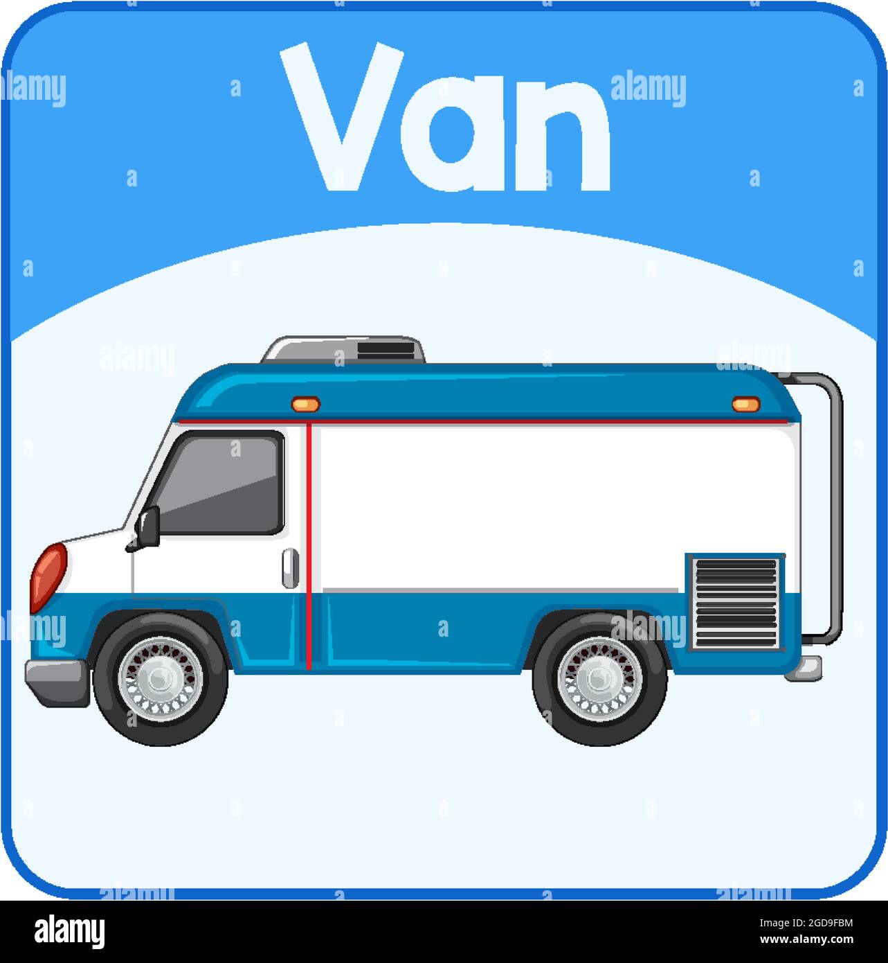Ilustración de Van en inglés educativo Imagen Vector de stock Alamy