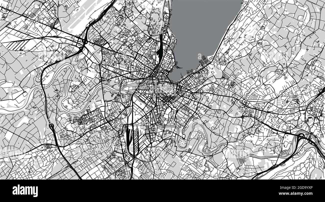 Mapa Urbano Vectorial De Ginebra Suiza Europa 2gd9yxp 