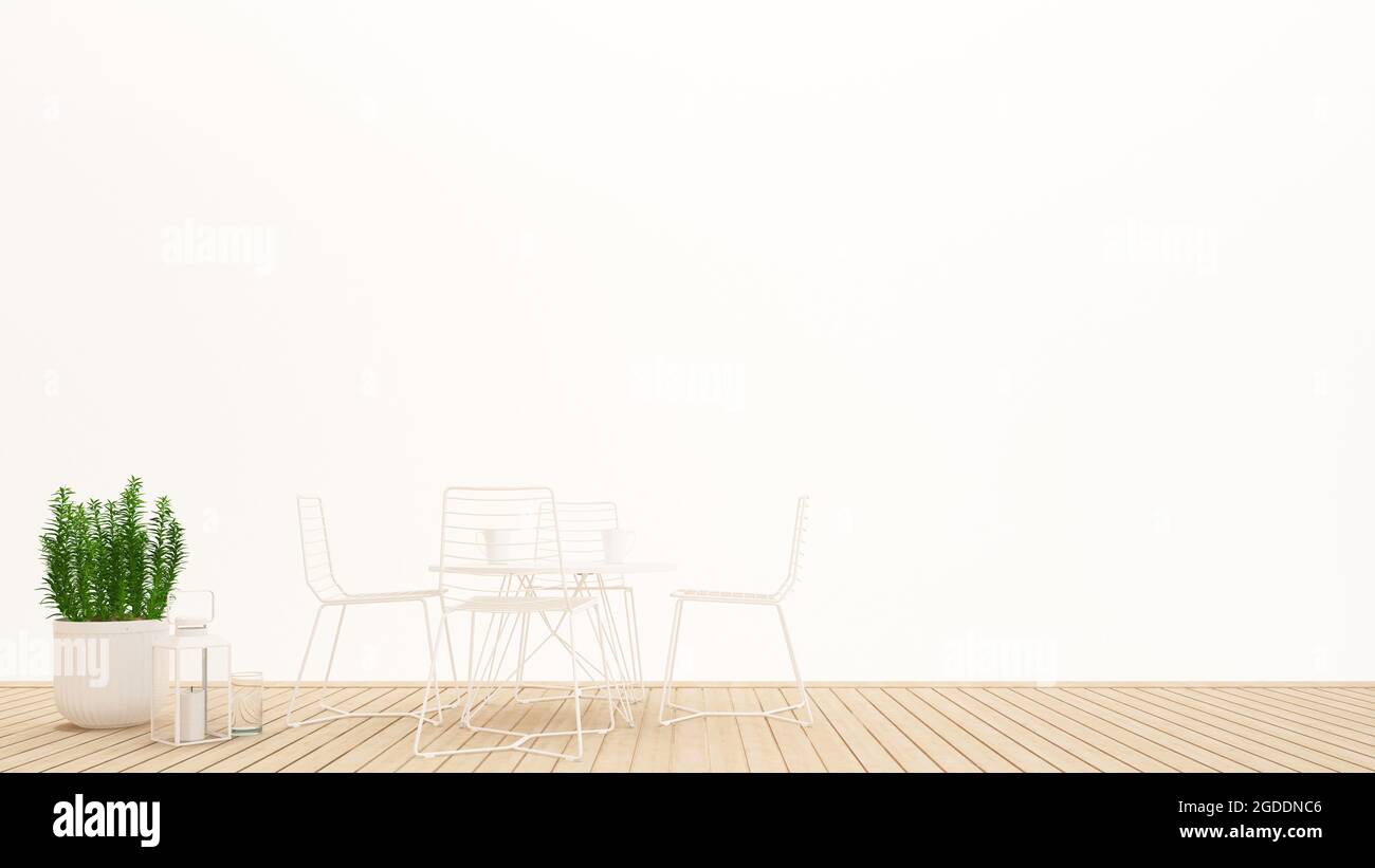 Estilo zen moderno salón blanco. Sereno y tranquilo salón. Decoración con  objetos orientales y luz escondida.3D rendering Fotografía de stock - Alamy