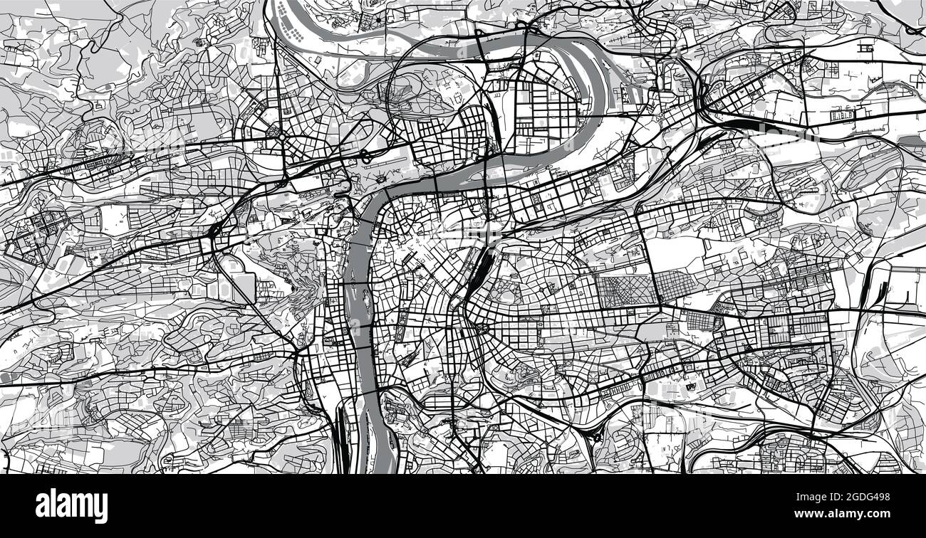 Mapa urbano vectorial de Praga, República Checa, Europa Imagen Vector ...