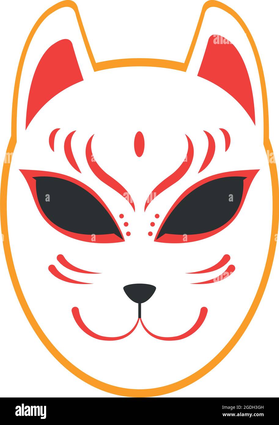 icono de máscara de gato japonés sobre fondo blanco Imagen Vector de stock Alamy