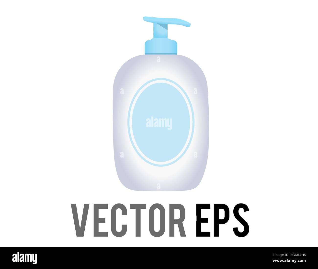 Botella Vector baby blue de loción para la piel Icono para hidratante, protector solar, protector solar, utilizado para otros líquidos higiénicos, incluyendo champú y lavado corporal Ilustración del Vector
