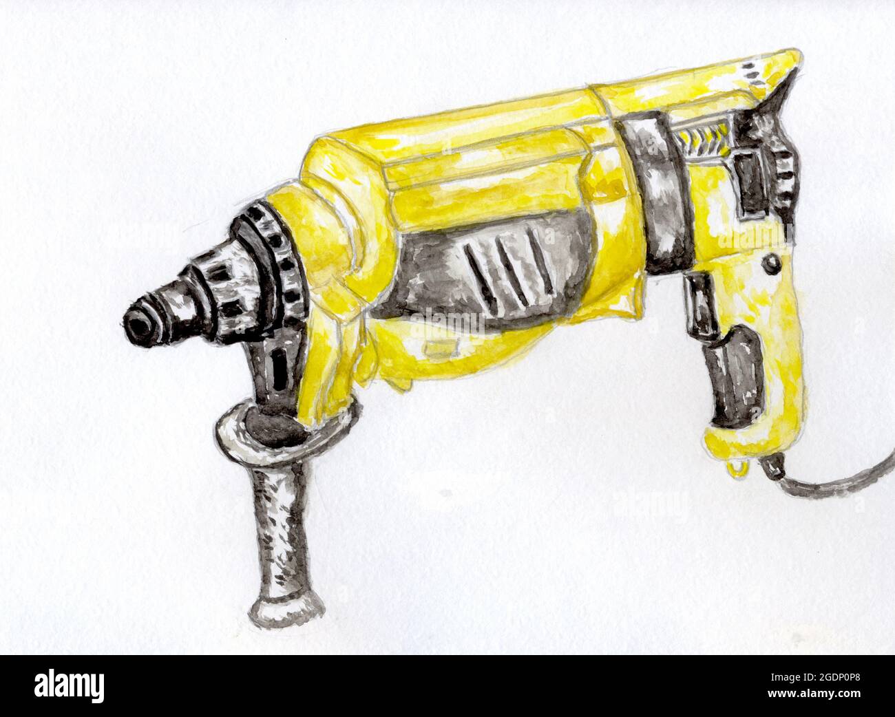 Ilustración abstracta de perforación, perforadora o perforadora