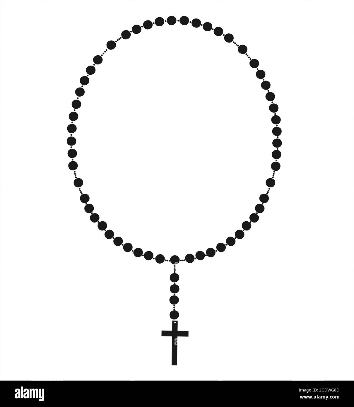 Cuentas de rosario católico, símbolos religiosos, collar de rosario,  símbolo de oración, rosario con cuentas Imagen Vector de stock - Alamy