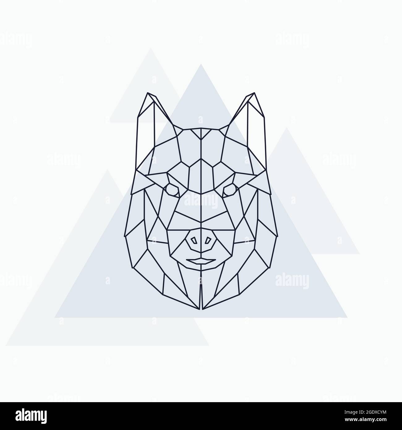 Descascarillado de perros Husky. Animal geométrico abstracto. Ilustración  vectorial Imagen Vector de stock - Alamy