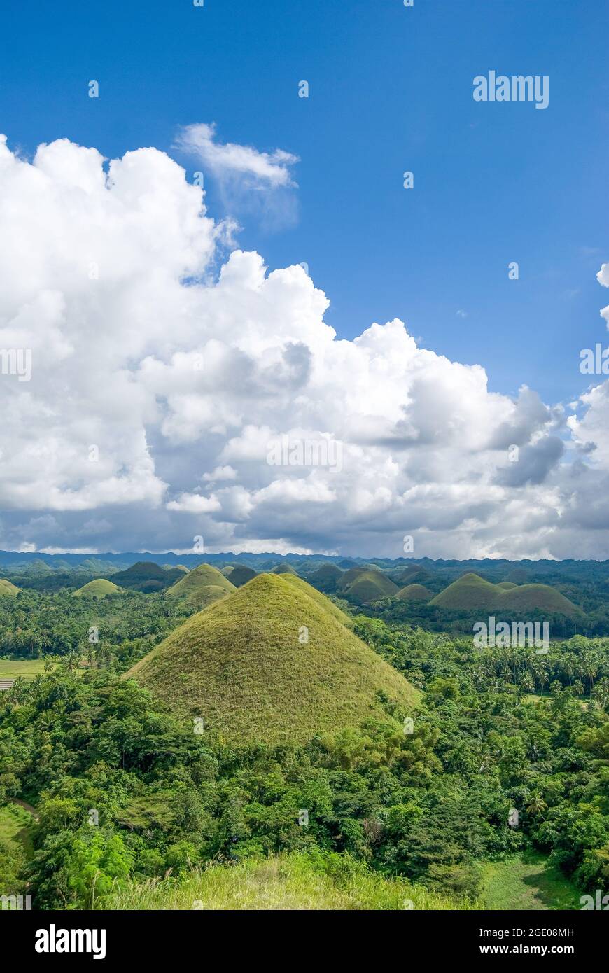 Las Colinas de Chocolate monumento geológico nacional, Carmen, Bohol, Visayas, Filipinas Foto de stock