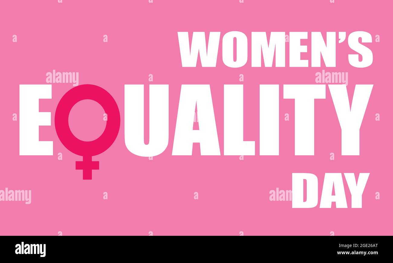 Bandera o cartel del Día de la Igualdad de las Mujeres . Agosto de 26th. Ilustración del Vector