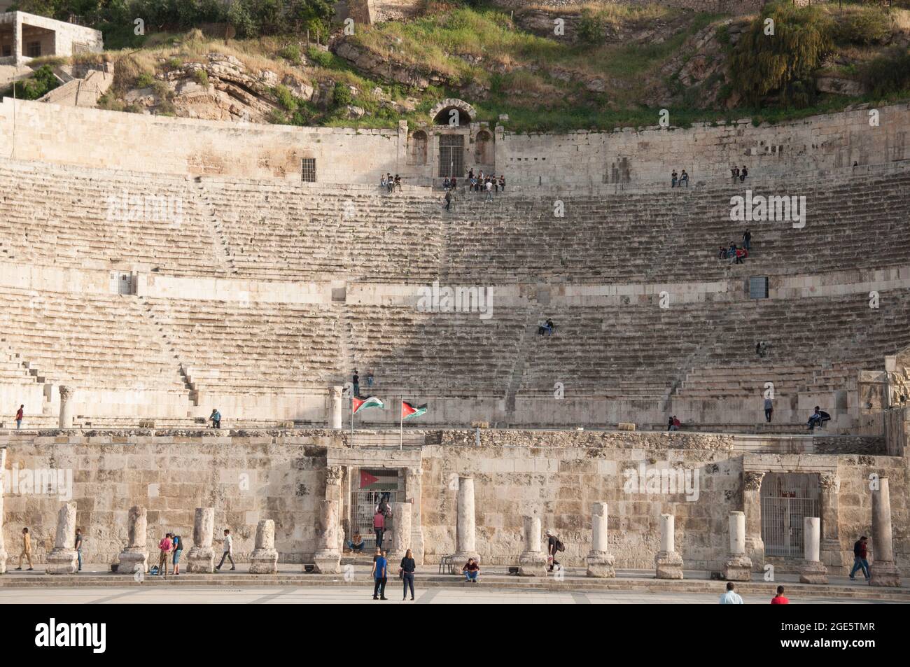 Teatro Romano, Ammán, Jordania, Oriente Medio Foto de stock