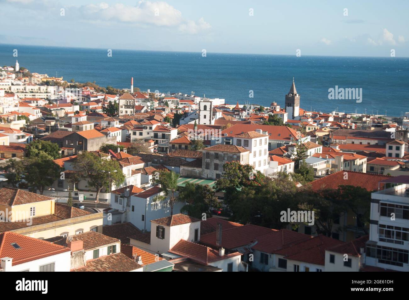 Vistas a la bahía de Funchal, Funchal, Madeira, Portugal, Europa Foto de stock