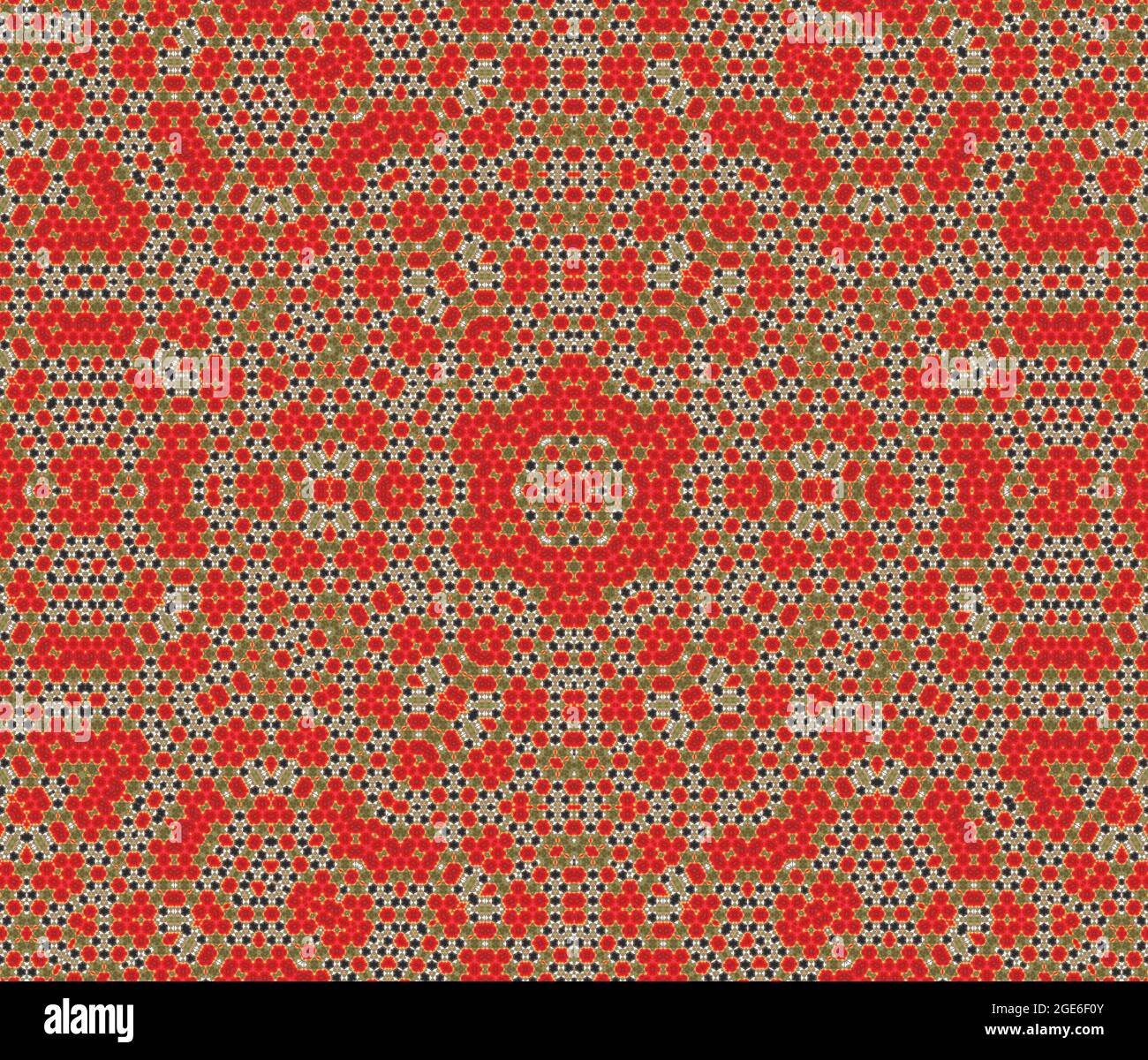 Patrón árabe anaranjado. Entramado geométrico inspirado arte. Entramado anaranjado patrón geométrico caleidoscopio. Arte de azulejos geométricos de inspiración islámica Foto de stock
