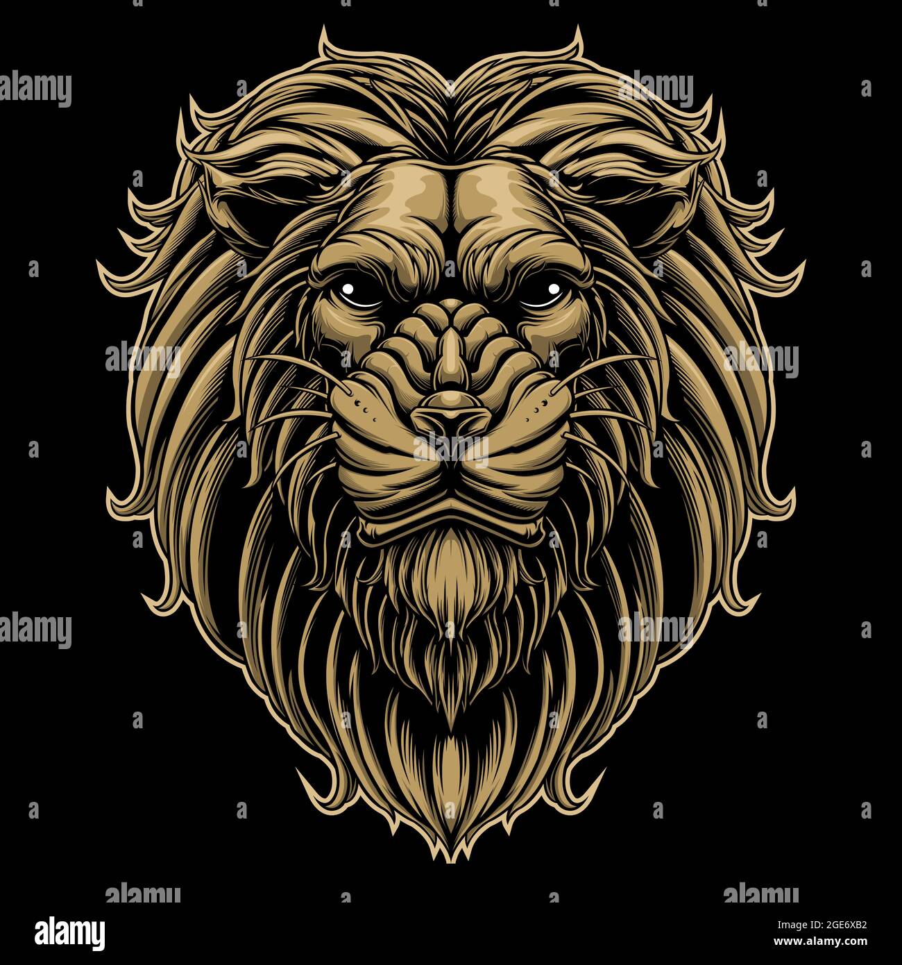 diseño de león de cabeza animal vectorial Ilustración del Vector