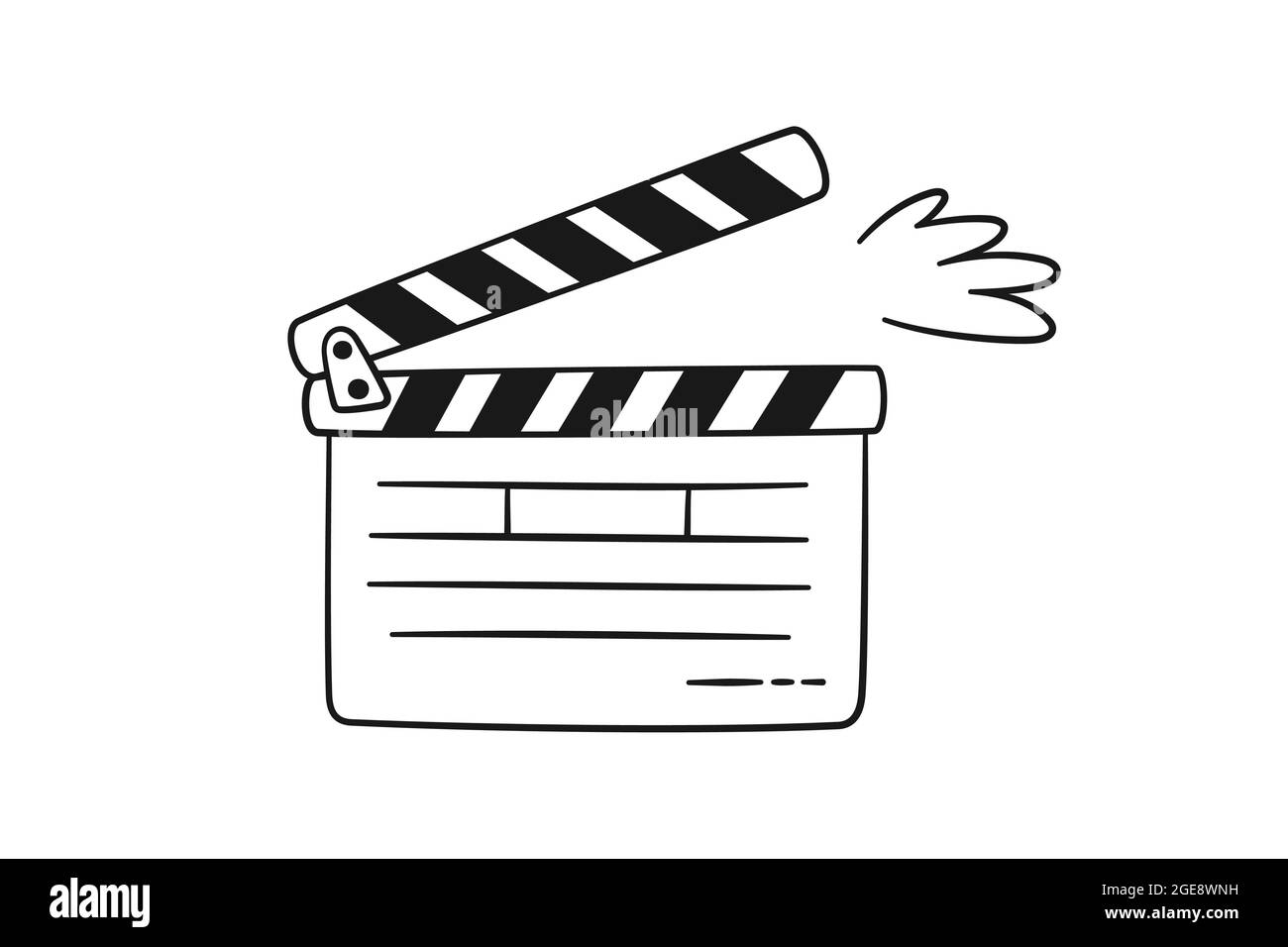 Tabla de clapper de cine dibujada a mano. Clapperboard de cine para