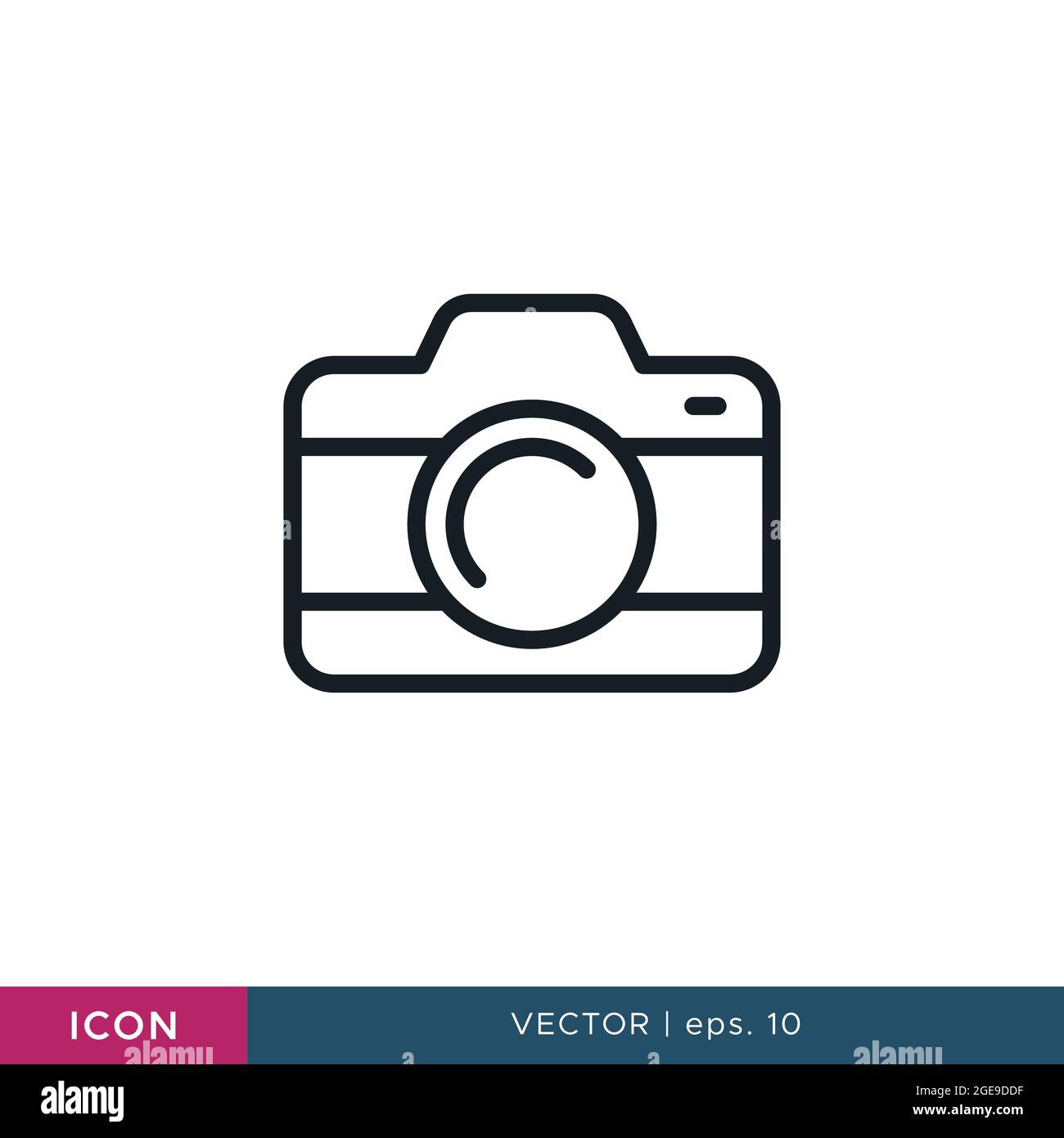 Plantilla de diseño de ilustración vectorial de iconos de fotografía de  cámara. Trazo editable Imagen Vector de stock - Alamy