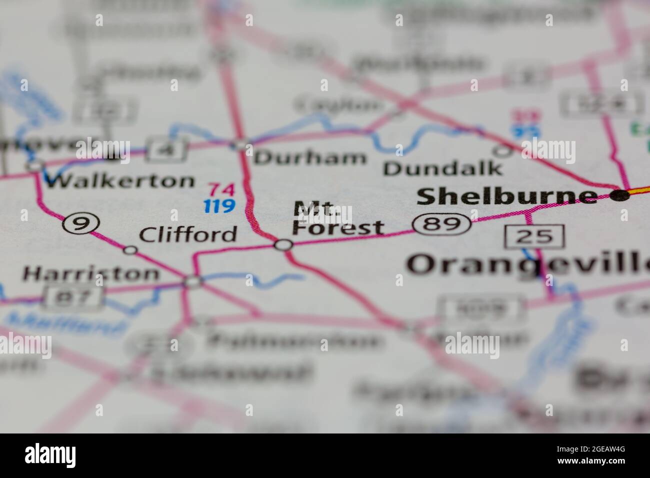 Mount forest ontario en un mapa