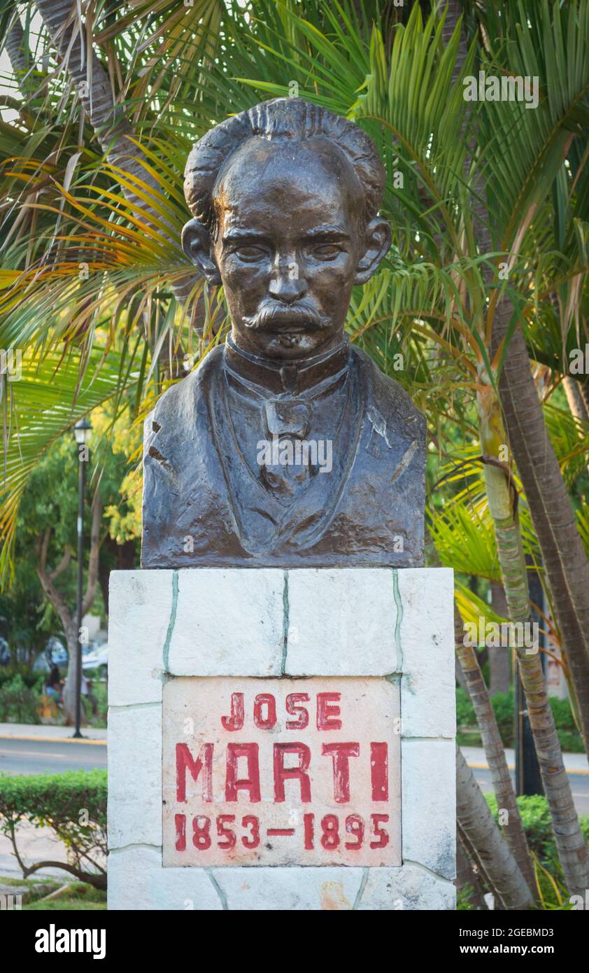 José Martí memorial Bust en Mérida, Yucatán, México Foto de stock