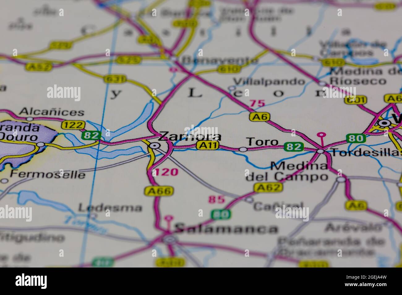 Zamora España Aparece En Un Mapa De Carreteras O En Un Mapa Geográfico Fotografía De Stock Alamy 0239