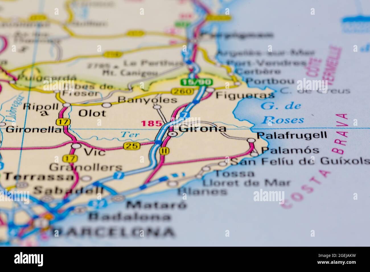 Girona en un mapa fotografías e imágenes de alta resolución - Alamy