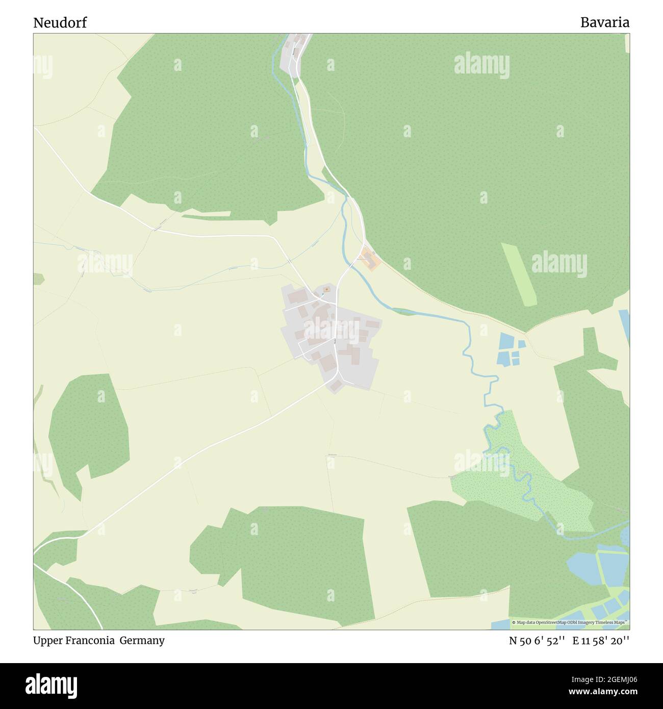 Neudorf, Alta Franconia, Alemania, Baviera, N 50 6' 52'', E 11 58' 20